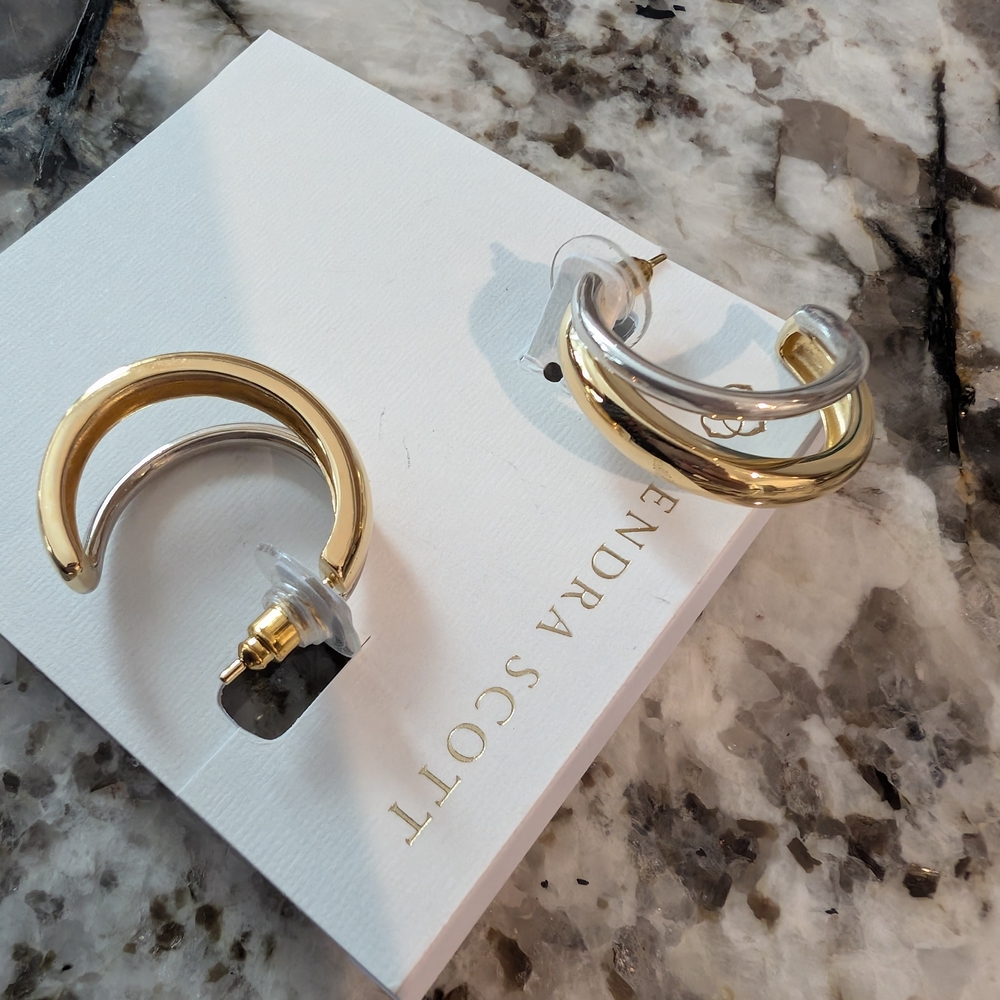 Kendra Scott Meg 18K Gold Vermeil And Sterling Silver Hoop Earrings